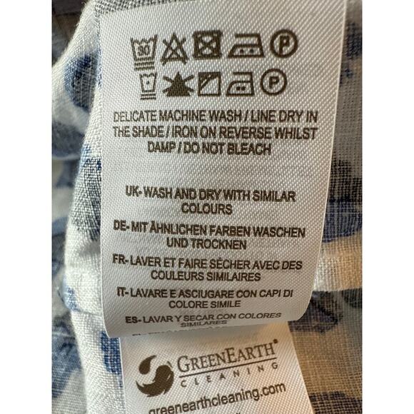 Boden Women's Size 4P Dolores Top Linen Button Down Shirt Animal Print - Picture 8 of 9